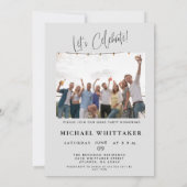 Invitation Script tendance 2-Photo Grey Grad Party 2024 (Dos)