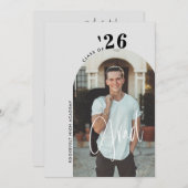 Invitation Script tendance 2-Photo Grey Grad Party 2024 (Devant / Derrière)