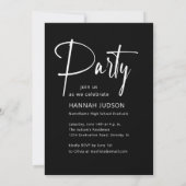 Invitation Script tendance Black 2 Photos Graduation Party (Dos)