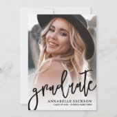 Invitation Script Tendance Diplômé Simple Photo Remise des di (Devant)