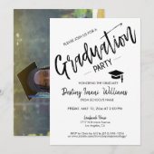 Invitation Script tendance Modernisation Minimaliste Photo Gr (Devant / Derrière)