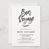 Invitation Script tendance noir et blanc| Bon voyage (Devant)