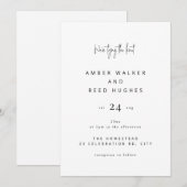 Invitation Script texte simple élégant classique Mariage simp (Devant / Derrière)