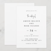 Invitation Script texte simple élégant classique Mariage simp (Devant / Derrière)