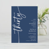 Invitation Script Thirty' 30th Birthday (Debout devant)