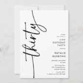 Invitation Script Thirty' 30th Birthday (Devant)