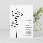 Invitation Script Thirty' 30th Birthday (Debout devant)