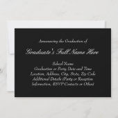 Invitation Script Tourbillonnant noir 3-Photo Graduation (Dos)