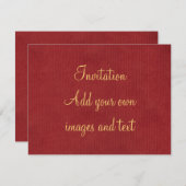 Invitation Script Tourbillonnant personnalisé Ava Gold sur ro (Devant / Derrière)