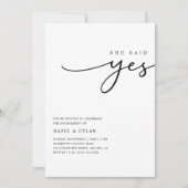 Invitation Script Trendy Minimal Mariage Photo Fiançailles (Devant)