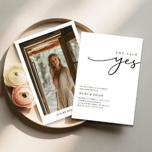 Invitation Script Trendy Minimal Mariage Photo Fiançailles