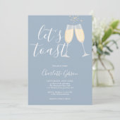 Invitation Script Trinquons Mariage Poussiéreux Bleu (Debout devant)