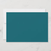 Invitation Script Turquoise simple | Baby shower bleu foncé (Dos)
