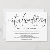 Invitation Script typographique simpliste Mariage virtuel (Devant)