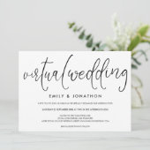 Invitation Script typographique simpliste Mariage virtuel (Debout devant)