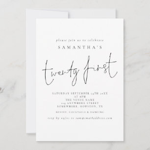 Invitation Script Vingt-et-unième fête d'anniversaire