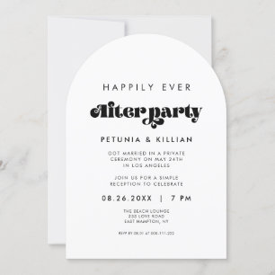 Invitation Script vintage Rétro Heureusement Jamais Après Arc