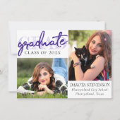 Invitation Script violet de fin d'études | Chic Lavender 2 Ph (Devant)