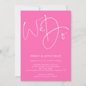 Invitation Script We Do Photo QR Code Hot Pink Mariage (Devant)