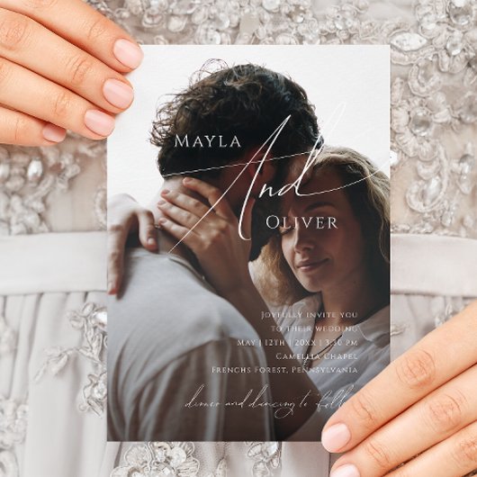 Invitation Script Whimsical | Black Décontracté Photo Mariage