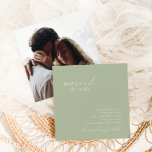 Invitation Script Whimsical | Carré photo Sage Green Mariage<br><div class="desc">Voici notre magnifique script lunatique | carré photo vert sauge faire-part de mariage parfait pour votre simple fête de printemps de boho moderne. Notre design élégant comprend une palette de couleurs vives et pastel avec un script de calligraphie vintage et chic. Que vous préfériez un style minimaliste ou classique, notre...</div>