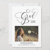 Invitation Script Whimsical Chic Black Modern Photo Graduate (Devant)