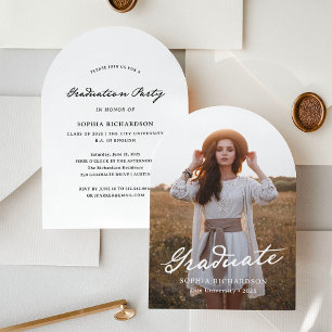 Invitation Script Whimsical   Chic Photo Graduation Party