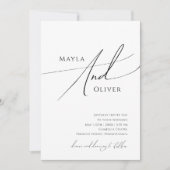 Invitation Script Whimsical Classique Tout En Un Mariage (Devant)