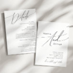 Invitation Script Whimsical Classique Tout En Un Mariage<br><div class="desc">Ce scénario classique tout en un faire-part de mariage est parfait pour votre minimaliste simple mariage boho moderne noir et blanc. Le design se compose de calligraphie élégante, délicate et romantique écrite à la main et de typographie chic formelle. Le look se marie bien avec n'importe quelle saison mariage :...</div>