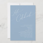 Invitation Script Whimsical | Dusty Blue Célébrons (Devant)