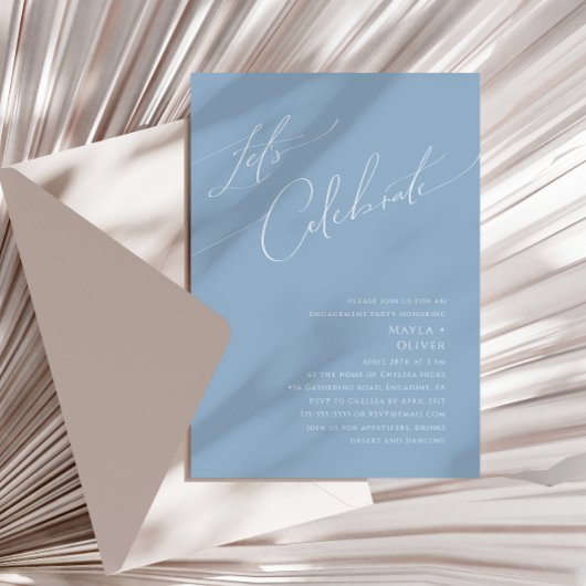 Invitation Script Whimsical | Dusty Blue Célébrons