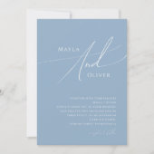 Invitation Script Whimsical | Dusty Blue Mariage (Devant)
