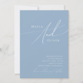 Invitation Script Whimsical | Dusty Blue Mariage Décontracté (Devant)