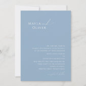 Invitation Script Whimsical | Dusty Blue Mariage traditionnel (Devant)