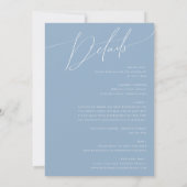 Invitation Script Whimsical | Dusty Blue Tout en un Mariage (Dos)