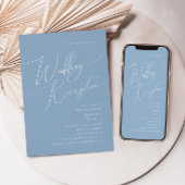 Invitation Script Whimsical | Dusty Blue Wedding Réception
