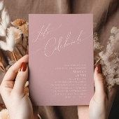 Invitation Script Whimsical | Dusty Rose Célébrons