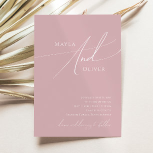 Invitation Script Whimsical   Dusty Rose Décontracté Mariage
