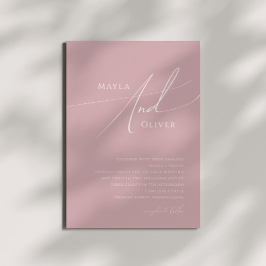 Invitation Script Whimsical | Dusty Rose Mariage