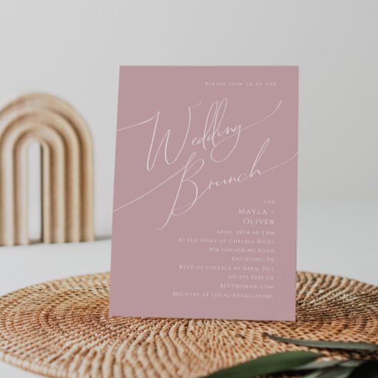 Invitation Script Whimsical | Dusty Rose Mariage Brunch