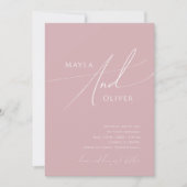 Invitation Script Whimsical | Dusty Rose tout en un Mariage (Devant)