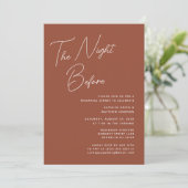 Invitation Script Whimsical En Terracotta Chic La Nuit Avant (Debout devant)