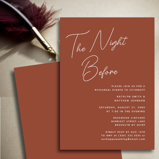 Invitation Script Whimsical En Terracotta Chic La Nuit Avant