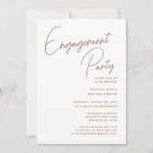 Invitation Script Whimsical en terre cuite Partie d'engagemen (Devant)