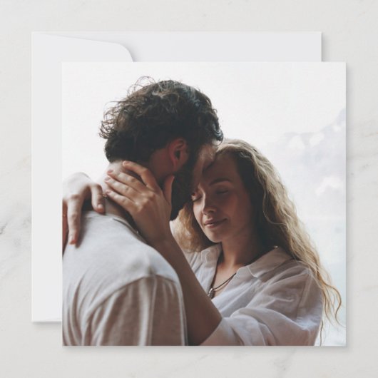 Invitation Script Whimsical | Mariage Carré photo noir (Dos)