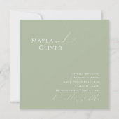 Invitation Script Whimsical | Mariage Carré Sage Green (Devant)