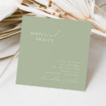 Invitation Script Whimsical | Mariage Carré Sage Green<br><div class="desc">Voici notre magnifique script lunatique | carré vert sauge faire-part de mariage parfait pour votre simple fête de printemps de boho moderne. Notre design élégant comprend une palette de couleurs vives et pastel avec un script de calligraphie vintage et chic. Que vous préfériez un style minimaliste ou classique, notre produit...</div>