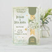 Invitation Script Whimsical | Mariage Décontracté Sage Green (Debout devant)