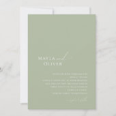 Invitation Script Whimsical | Mariage photo Sage Monogram (Devant)