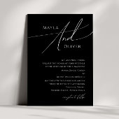 Invitation Script Whimsical | Mariage traditionnel noir